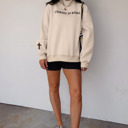  CHRIST IS KING Embroidery High Neck Baggy Sweatshirt