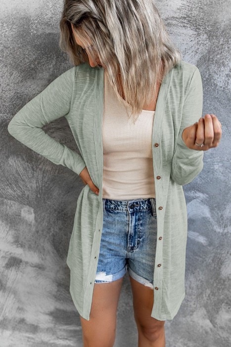" Flash Deal" Open-Front Buttons Cardigan | 3 Colors |