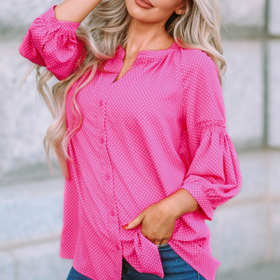 Dotted Print Loose Shirt
