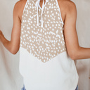  Spotted Print Splice Halter Tank