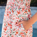  Boho Floral Smocked Ruffled Maxi Dress