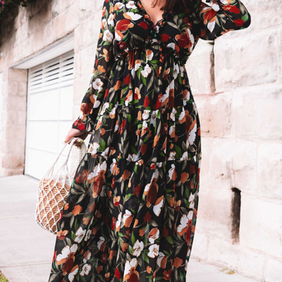 Wild Lotus Ruffle Tiered Maxi Dress | 2 Colors |