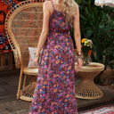  Floral Print Spaghetti Strap Maxi Dress