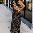  Crisscross Backless Bodice Maxi Dress