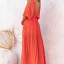  Deep V Neck Maxi Dress