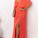  Deep V Neck Maxi Dress