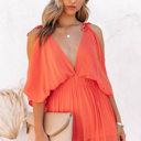  Deep V Neck Maxi Dress