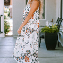  Floral Crisscross Backless Maxi Dress