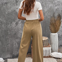  Elastic High Waist Pocketed Wide Leg Pants