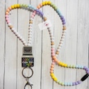  Front Desk Beaded Lanyard | Office receptionist | School Secretary Administrative Assistants | ID Badge Holder | Cute Badge Necklace