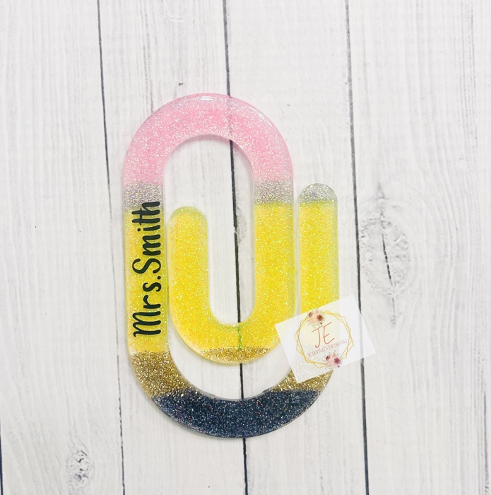 Teacher Personalized Pencil Jumbo Paperclip | Pencil Bookmark | Teacher Appreciation | Teacher Gift 