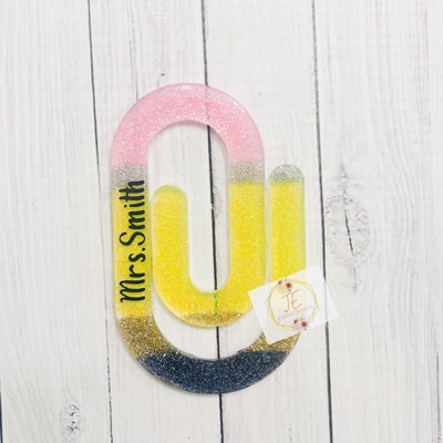 Teacher Personalized Pencil Jumbo Paperclip | Pencil Bookmark | Teacher Appreciation | Teacher Gift 