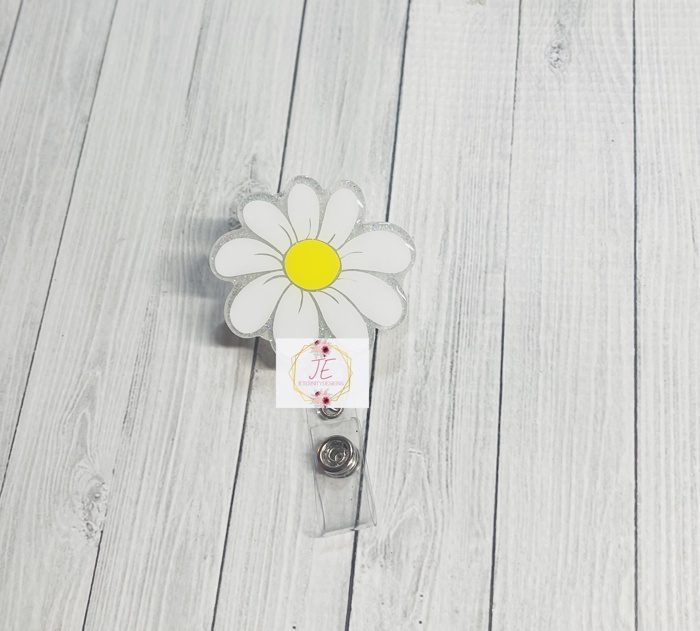 Daisy Badge Reel Interchangeable Badge Reel | NICU Nurses | Medical | ID Holder | Nurse Badge | Badge Holder | Teacher Badge