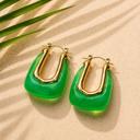 Emerald Green Resin Hoop Earrings