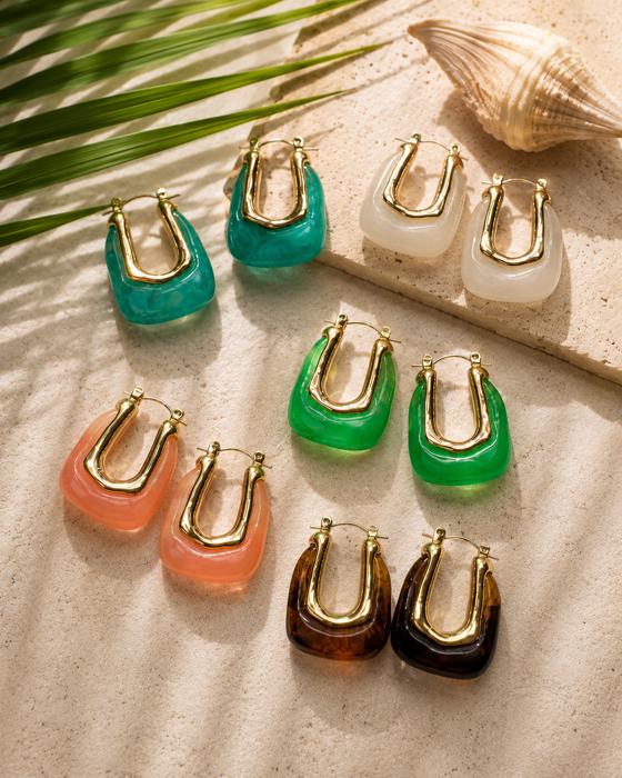 Resin Hoop Earrings