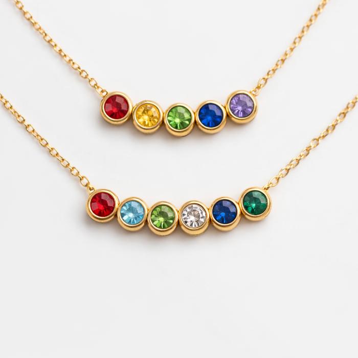 Dainty Birthstone Charm Necklace