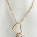  Heart Clasp Birthstone Charm Necklace