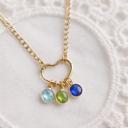 1-3 Charm Necklace Heart Clasp Birthstone Charm Necklace