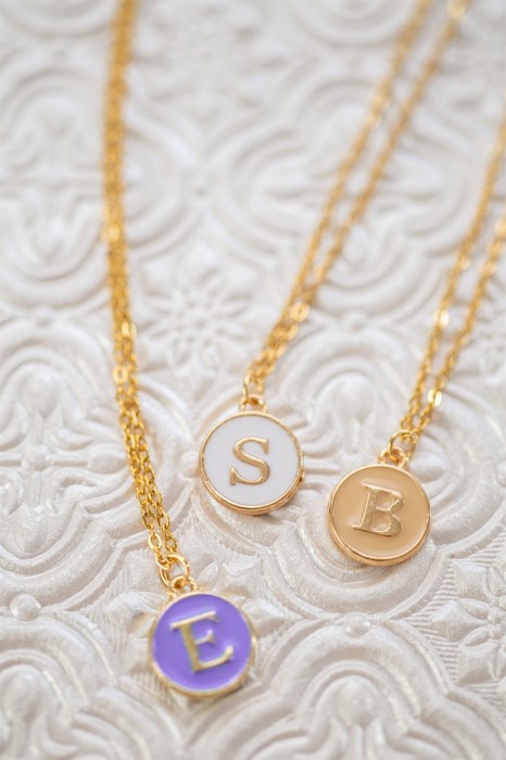 Colorful Initial Charm Necklace