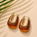 Amber Resin Hoop Earrings