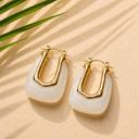 Pearl White Resin Hoop Earrings