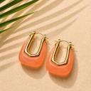 Coral Resin Hoop Earrings