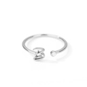 B Silver Initial Letter Ring | Initial Jewelry