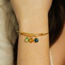  Birthstone Charm Bangle Bracelet