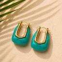 Turquoise Resin Hoop Earrings