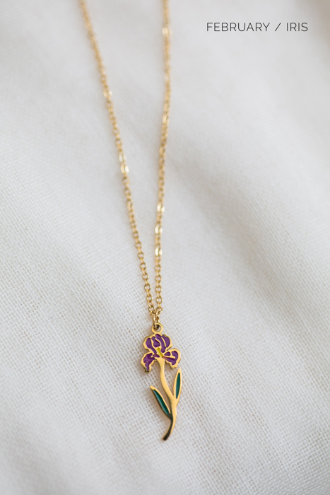 Colorful Birth Flower Necklace