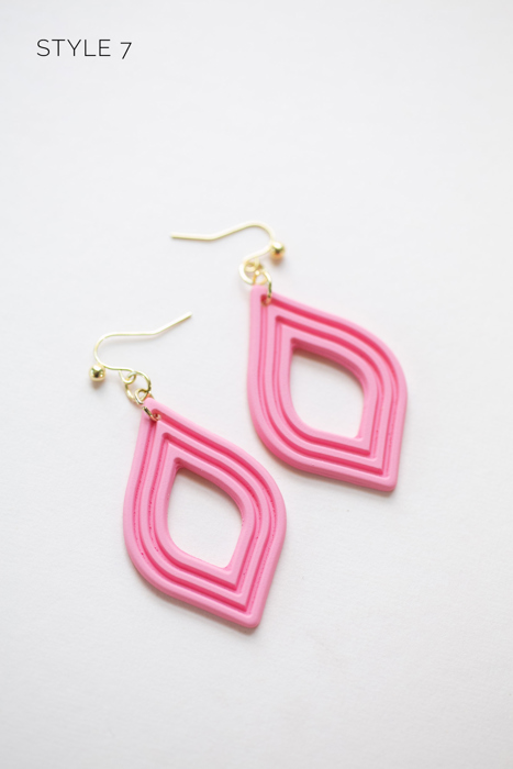 Pink Heart Dangle Earring Collection