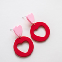 Style 1 Pink Heart Dangle Earring Collection