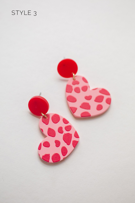 Pink Heart Dangle Earring Collection