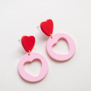 Style 2 Pink Heart Dangle Earring Collection
