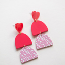 Style 6 Pink Heart Dangle Earring Collection