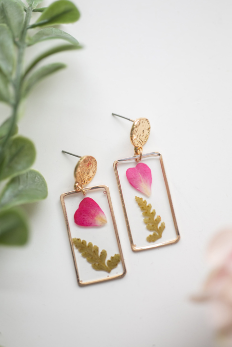 Pressed Flower Earrings