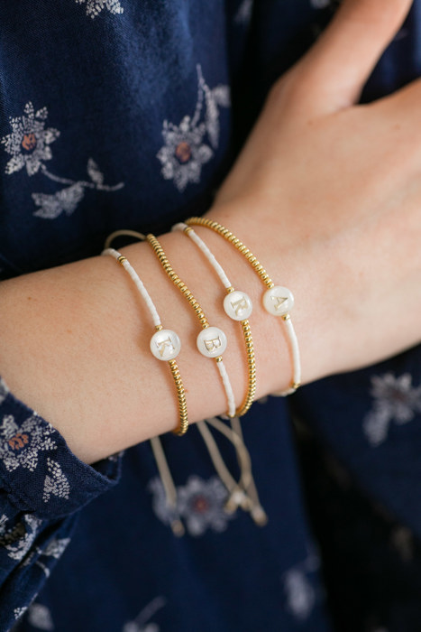 Pearl Initial Letter Bracelet