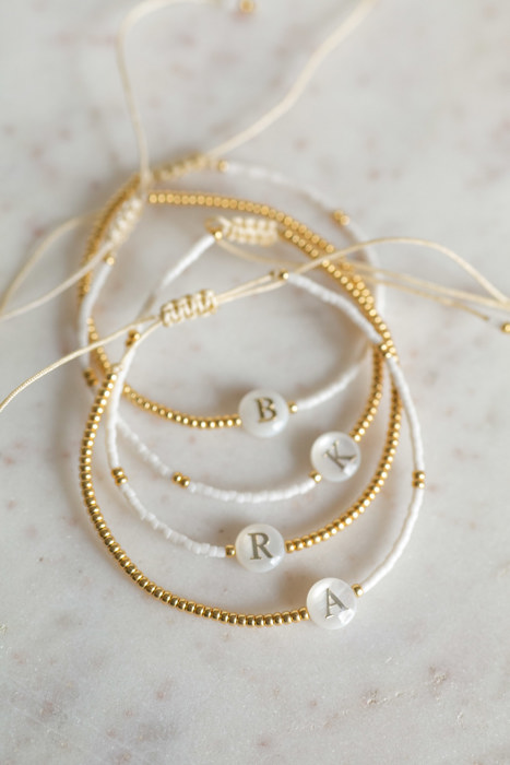Pearl Initial Letter Bracelet