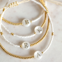  Pearl Initial Letter Bracelet