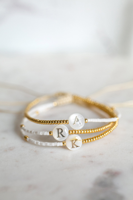 Pearl Initial Letter Bracelet