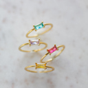  Baguette Birthstone Ring