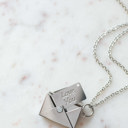 Silver Love Note Envelope Locket