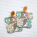 Bold Patterned Teacher Colorful Back to School Teacher Earrings