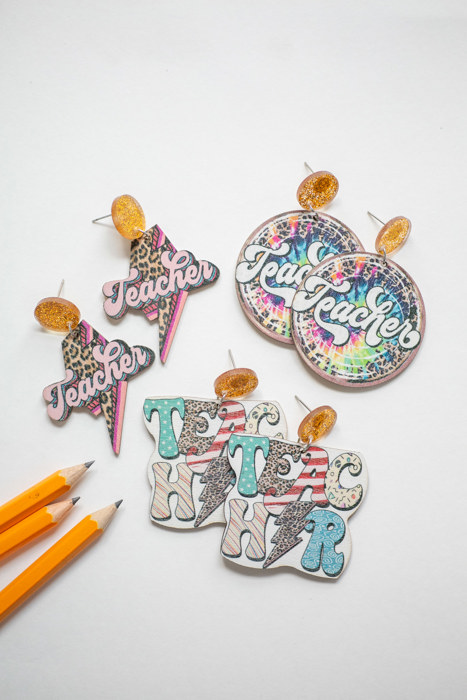 Colorful Back to School Teacher Earrings
