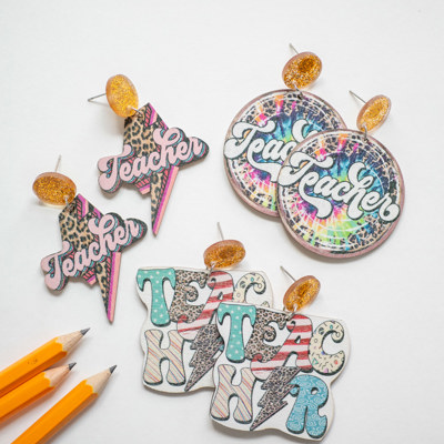 Colorful Back to School Teacher Earrings