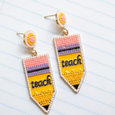Style 2 Back to School Beaded Teacher Earrings | Teacher Gifts
