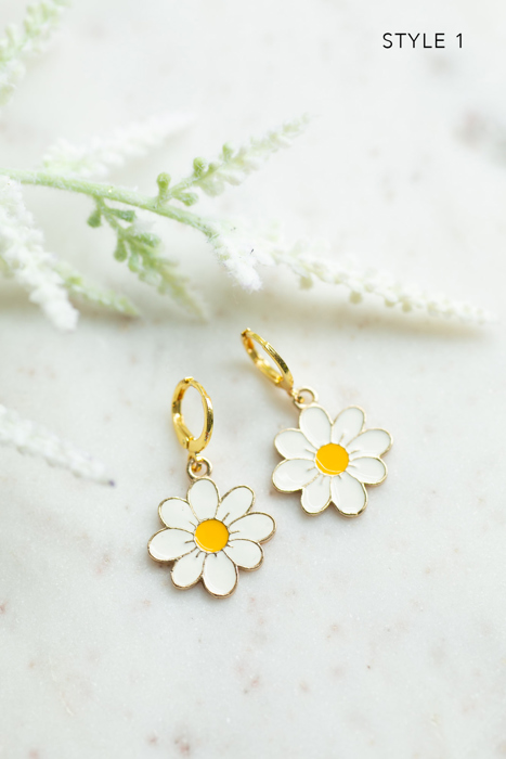 Daisy Huggie Hoop Earrings