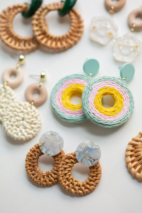 Boho Rattan Summer Earrings