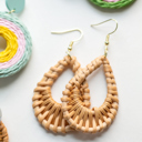  Boho Rattan Summer Earrings