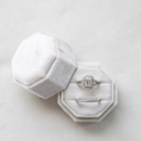 Cream Velvet Ring Box